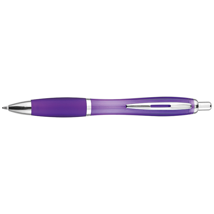 Curved Design Ballpoint Pen with Coloured Barrel