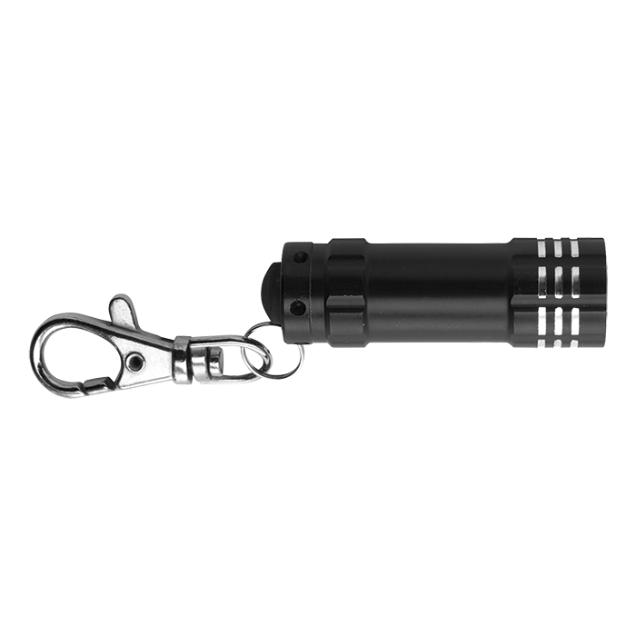 BK4861 - Metal Pocket Torch with LED Lights Black / STD / Regular - Keychains