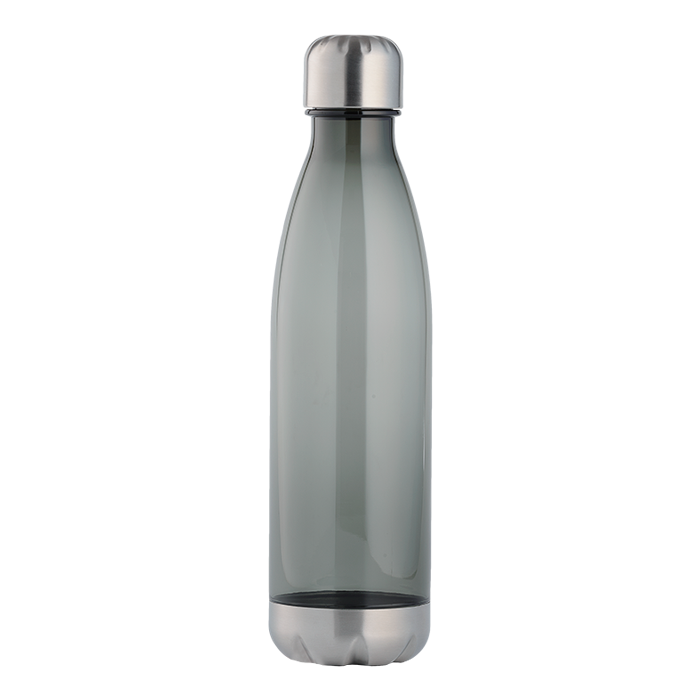 BW0076 - 1 Litre Tritan Water Bottle with Stainless Steel Bottom and Cap Smoke / STD / Regular - Drinkware