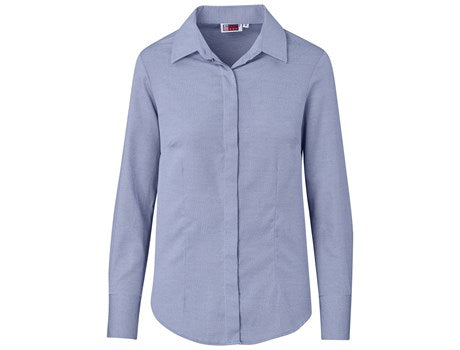 Ladies Long Sleeve Wallstreet Shirt - Blue