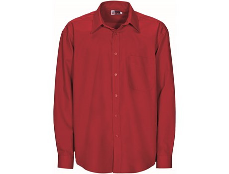 Mens Long Sleeve Washington Shirt - Red