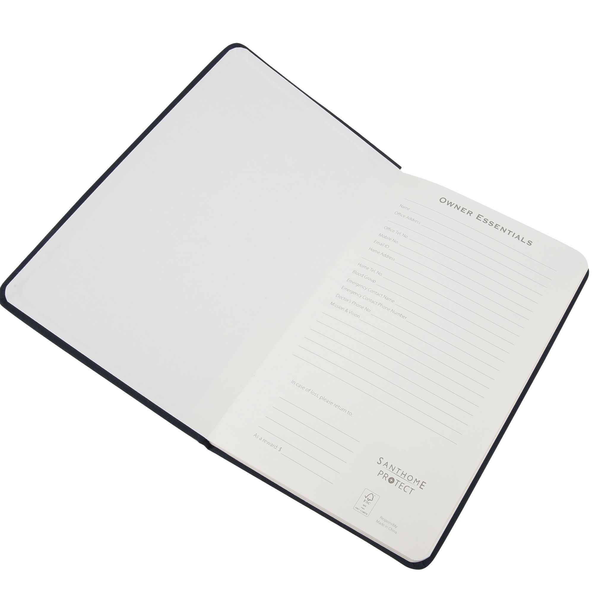 Anti-Microbial Notebook shown open