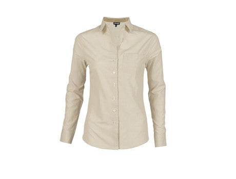 Ladies Long Sleeve Lisbon Shirt - Stone Only-