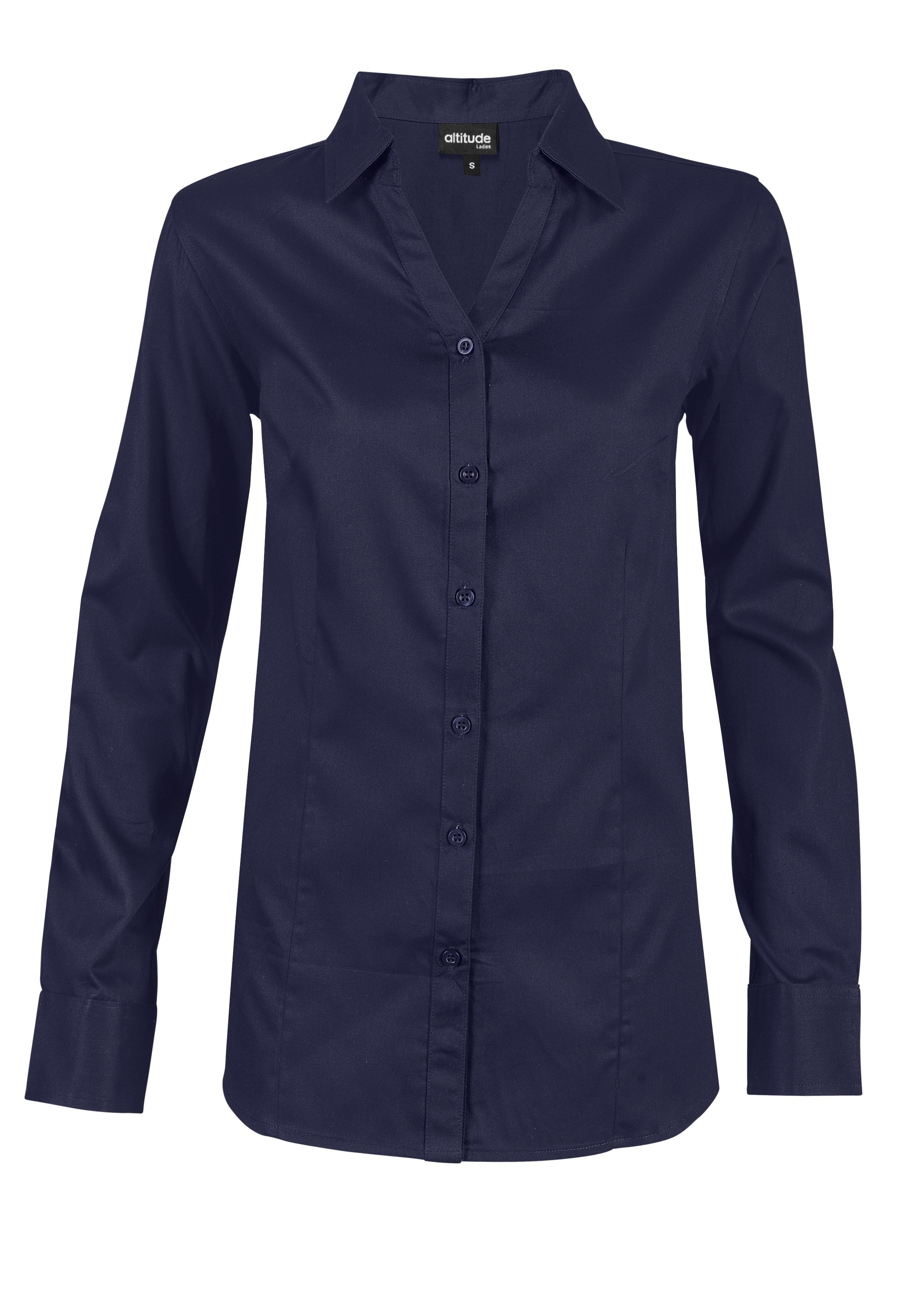 Ladies Long Sleeve Seattle Twill Shirt - Navy Only-