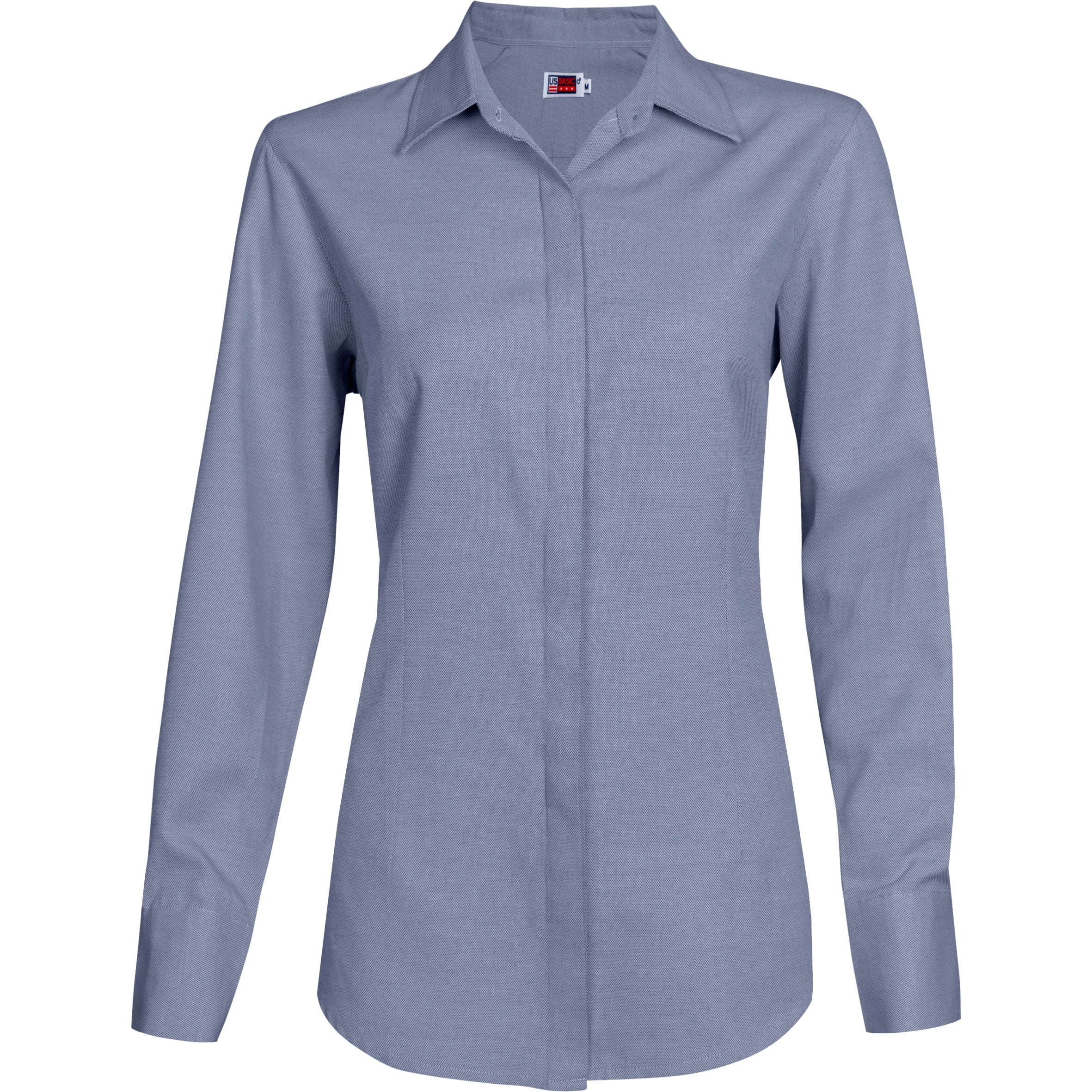 Ladies Long Sleeve Wallstreet Shirt-L-Navy-N