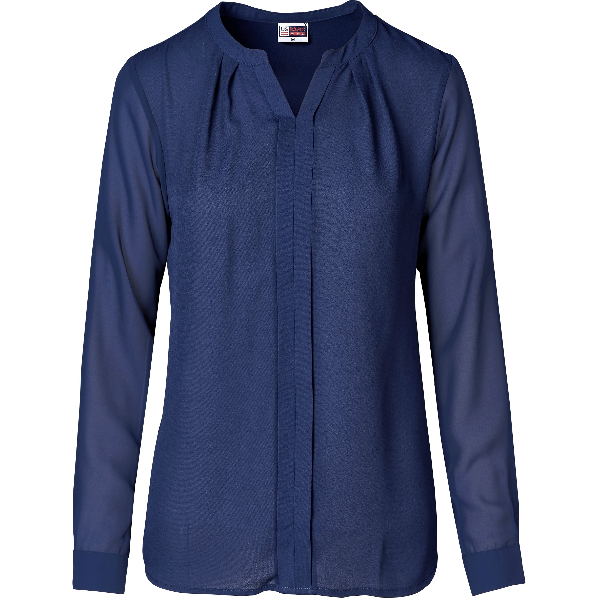 Ladies Long Sleeve Zenobia Blouse-L-Navy-N