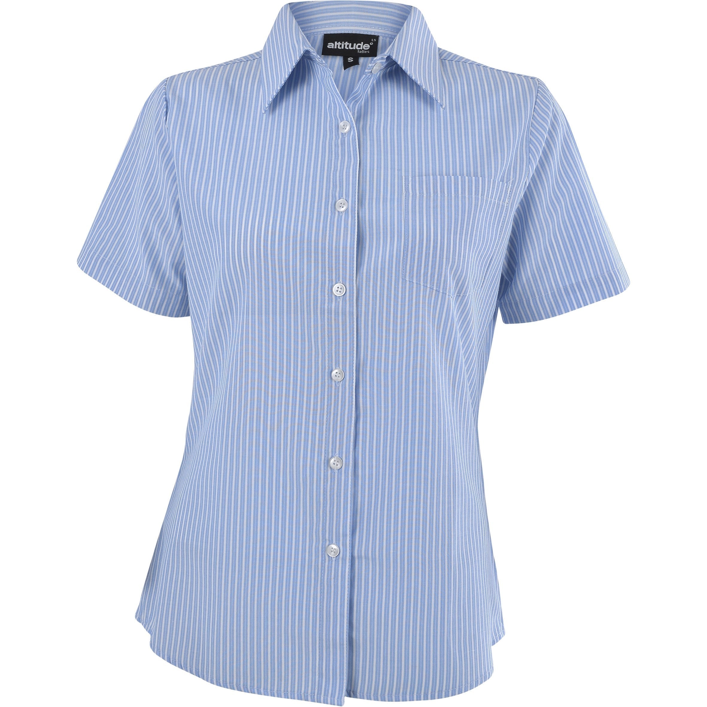 Ladies Short Sleeve Drew Shirt - Light Blue Only-