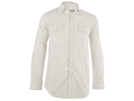Mens Long Sleeve Inyala Shirt - White Only-