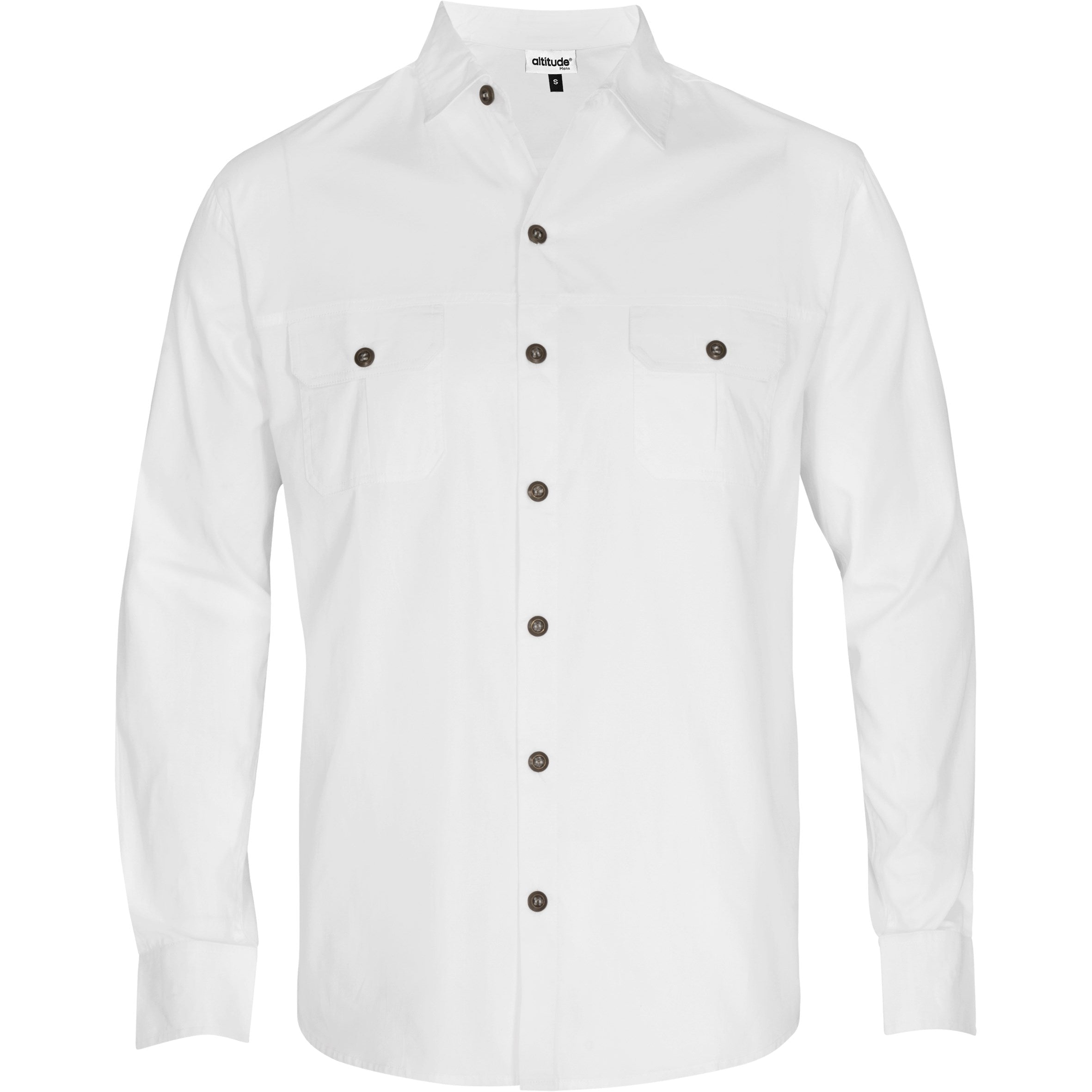 Mens Long Sleeve Oryx Bush Shirt - White Only-