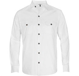 Mens Long Sleeve Oryx Bush Shirt - White Only-L-White-W