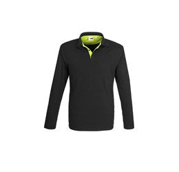 Mens Long Sleeve Solo Golf Shirt - Yellow Only-