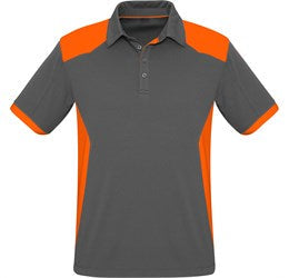 Mens Rival Golf Shirt - Grey Orange Only-