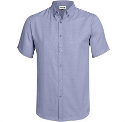 Mens Short Sleeve Nottingham Shirt-L-Navy-N